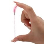 100 Pcs Disposable Mascara Wands, Crystal Eyebrow Spoolies Brush for Eyelash Extensions, Pink Lash Brushes with Container - Image 6