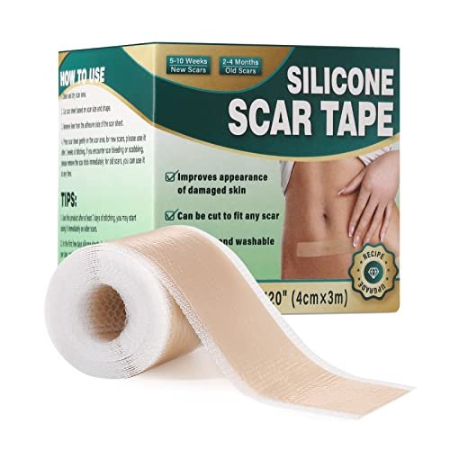 410E4Fl-OXL.jpg Emibele Silicone Scar Sheets (1.6"x 120"Roll-3M), Silicone Scar Tape, Professional Scar Gel Reusable Scar Roll, Soft Breathable Scar Removal Strip for Keloid,Acne,C-Section,Surgery,Burn Scar,Trauma,et - Image 1