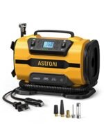 AstroAI Tire Inflator Portable Air Compressor Car Tire Pump 150 PSI 12V DC/110V AC with Dual Metal Motors & Digital Pressure Gauge for Tires & Inflatables Yellow