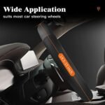 HOTOR Car Steering Wheel Cover - Universal Car Accessory for Diverse Cars, Durable Leather Steering Wheel Cover with Anti-Slip Lining, for Steering Wheel with a Diameter of 14.5"-15",Black - Image 3