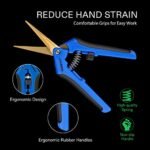 VIVOSUN 6.5 Inch Gardening Scissors Hand Pruner Pruning Shear with Titanium Coated Curved Precision Blades 2-Pack - Image 3