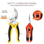 3 Pack Garden Pruning Shears Stainless Steel Blades Handheld Pruners Set with Gardening Gloves - Image 5