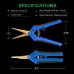 VIVOSUN 6.5 Inch Gardening Scissors Hand Pruner Pruning Shear with Titanium Coated Curved Precision Blades 2-Pack - Image 6