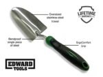 Edward Tools Bend-Proof Garden Trowel - Heavy Duty Polished Stainless Steel - Rust Resistant Oversized Garden Hand Shovel for Quicker Work - Digs Through Rocky / Heavy soils - Comfort Grip (1) - Image 3