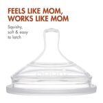 Boon NURSH Reusable Silicone Baby Bottles with Collapsible Silicone Pouch Design — Everyday Baby Essentials — 3 Count — Stage 2 Medium Flow — 8 Oz — Speckle - Image 6