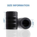 CKAuto Tire Valve Stem Caps, Black, 4 pcs/Pack, Anodized Aluminum Tire Valve Cap Set, Corrosion Resistant, Universal Stem Covers for Cars Trucks Motorcycles SUVs and Bikes - Image 5