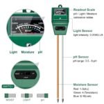 SONKIR Soil pH Meter, MS02 3-in-1 Soil Moisture/Light/pH Tester Gardening Tool Kits for Plant Care, Great for Garden, Lawn, Farm, Indoor & Outdoor Use (Green) - Image 3