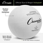 Champion Sports Rubber Volleyball, Official Size, for Indoor and Outdoor Use - Durable, Regulation Volleyballs for Beginners, Competitive, Recreational Play - Premium Volleyball Equipment - White, VR4 - Image 3