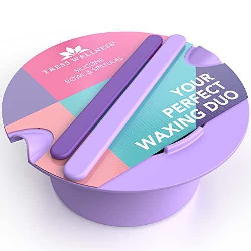 41uuDJyCICL.jpg Tress Wellness Wax Warmer Silicone Liner (Purple) - Easy to Clean Silicone Wax Warmer Bowls with 2x Silicone Spatulas Compatible with 16oz Electric Waxing Kit - Silicone Wax Pot melting Wax Bowl - Image 1