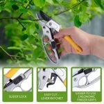 MEPEREZ Garden clippers, German pruners, ratchet pruning shears, work 3 times easier, gardening tools, for trimming rose, floral, tree, live plants, sharp garden scissors, arthritis weak hand snips - Image 5
