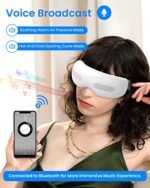 AIRSIDUN Eye Massager with Heat Cooling Eye Masks for Dark Circles Puffiness 3D Airbag Kneading Vibration Eye Massage for Migraines Bluetooth Music Eye Care for Dry Eyes Sleep Relax Gifts for Her - Image 5
