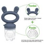 Haakaa Baby Fruit Food Feeder Pacifier | Milk Frozen Set | Silicone Feeder and Teether for Infant Safely Self Feeding, BPA Free Teething Relief Toy (Steel Blue) - Image 3