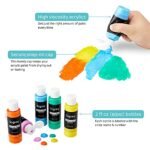 Acrylic Paint Set, Art Paints (2fl Oz/60ml ) Crafts Acrylic Paint For Kids And Adults with 5 Brushes, Non Toxic Metallic Acrylic Paints for Wood Canvas Crafts Stone Ceramic Model Painting and Christmas Decoration (50 Colors(60 ml/2fl oz) - Image 5