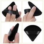 Sibba 2 Pieces Triangle Powder Puffs Face Cosmetic Powder Puff Washable Reusable Soft Plush Powder Sponge Makeup Foundation Sponge for Face Body Loose Powder Wet Dry Makeup Tool (2Pcs Black) - Image 6