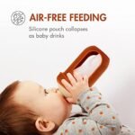 Boon NURSH Reusable Silicone Baby Bottles with Collapsible Silicone Pouch Design — Everyday Baby Essentials — 3 Count — Stage 2 Medium Flow — 8 Oz — Speckle - Image 3