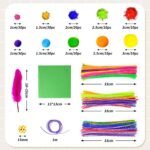 1405 Pcs Art and Craft Supplies for Kids, Toddler DIY Craft Art Supply Set Included Pipe Cleaners, Pom Poms, Feather, Folding Storage Box - All in One for Craft DIY Art Supplies (Purple) - Image 5