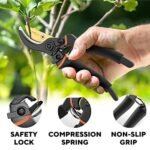 Premium Bypass Pruning Shears for your Garden - Heavy-Duty, Ultra Sharp Pruners w/ Soft Cushion Grip Handle Made with Japanese Grade High Carbon Steel - Perfectly Cutting Through Anything in Your Yard - Image 5