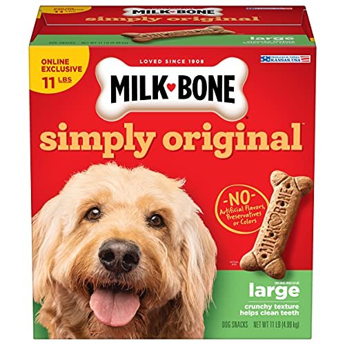 51IwLkWpPUL.jpg Milk-Bone Simply Original Dog Treats Biscuits for Large Dogs, 11 Pounds - Image 1