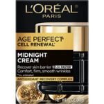 L'Oreal Paris Age Perfect Cell Renewal Midnight Night Cream, Anti-Aging & Moisturizing, Patented Antioxidants & Vit E, + Eye Cream Sample - Image 3