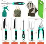 Garden Tools Set - Heavy Duty Hand Gardening Tools Kit with Storage Organizer, Ergonomic Set Digging Weeder Rake Shovel Trowel Sprayer Gloves Gift for Men Or Women - Image 3