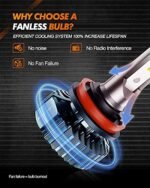 SEALIGHT 9005/HB3 H11/H9/H8 LED Bulbs Combo, Super Bright Cool White, Plug and Play, Pack of 4 - Image 5