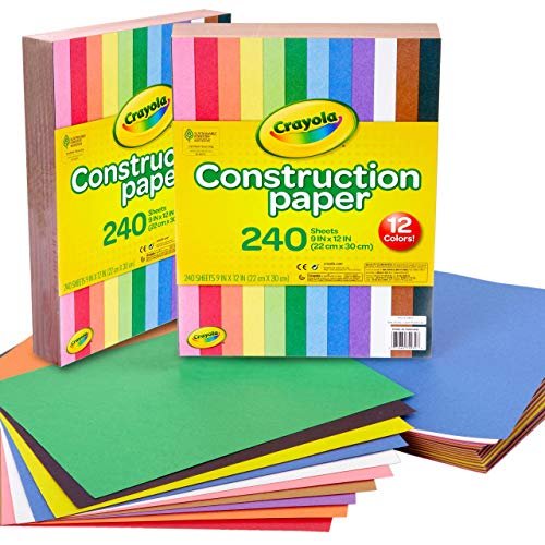 51OZmyjJfwL.jpg Crayola Construction Paper, 240 Count, Bulk School Supplies For Kids, 2-Pack School Paper - Image 1