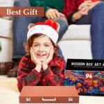 Art Supplies, 94 Pieces Wooden Art Set Crafts Drawing Painting Kit, Portable Art Case Art Kit Includes Oil Pastels, Watercolor Pens, Creative Gift for Kids, Adults, Teens Girls Boys (Dark Brown) - Image 4
