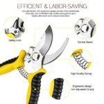 3 Pack Garden Pruning Shears Stainless Steel Blades Handheld Pruners Set with Gardening Gloves - Image 4