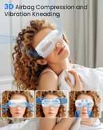 AIRSIDUN Eye Massager with Heat Cooling Eye Masks for Dark Circles Puffiness 3D Airbag Kneading Vibration Eye Massage for Migraines Bluetooth Music Eye Care for Dry Eyes Sleep Relax Gifts for Her - Image 4