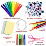 Dragon Too Mega Kids Crafts and Art Supplies Jar Kit - 1000+ Piece Set - Instructional Booklet Included - Glitter Glue, Construction Paper, Colored Popsicle Sticks, Googly Eyes, Pipe Cleaners - Image 6