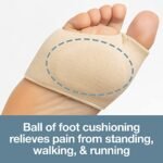 ZenToes Metatarsal Pads for Men and Women - 2 Pairs Ball of Foot Cushions (Medium, Beige) - Image 4