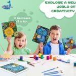3 Pack Paint by Numbers for Kids Ages 8-12, Pre-Printed Acrylic Oil Painting, Includes (8x10, 8x9, 8x8 inch) Framed Canvas with 30 Acrylic Paint Pots, 5 Brushes for Kids, Art Supplies for Kids 9-12 - Image 5