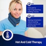 Hot or Cold Therapy Neck Wrap (17.7” Long) - Filling Neck Heating Pad - Blue Polyester Microwave Heating Pad for Neck and Shoulders - Tourmaline Spot Wash Heat and Cold Pad - Image 4