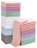 Orighty Baby Washcloths 50-Pack, Microfiber Coral Fleece Baby Face Towels, Soft and Absorbent Wash Cloths for Newborns, Infants and Toddlers, Gentle on Delicate Skin for Face Hands and Body, 7x9 Inch