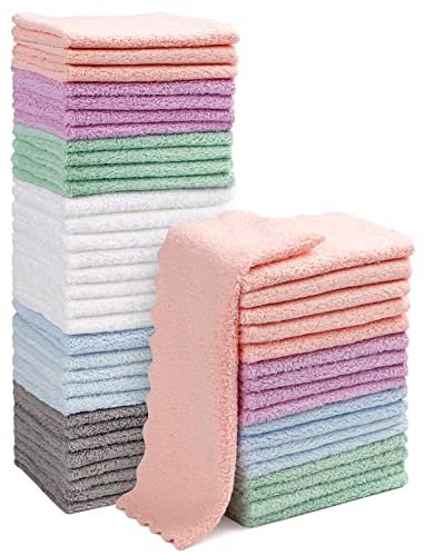 51ZkpSN55SL.jpg Orighty Baby Washcloths 50-Pack, Microfiber Coral Fleece Baby Face Towels, Soft and Absorbent Wash Cloths for Newborns, Infants and Toddlers, Gentle on Delicate Skin for Face Hands and Body, 7x9 Inch - Image 1