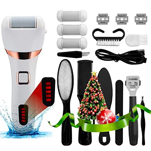 51b1dB5d1ZL.jpg OUXI Foot Scrubber Electric Foot Callus Remover for Feet Rechargeable,16 in 1 Waterproof Pedicure Kits Dead Skin Foot File Foot Spa,3 Roller Heads 2 Speeds Adjustable Pedicure Tools for Men Women - Image 1