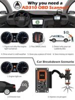 ANCEL AD310 Classic Enhanced Universal OBD II Scanner Car Engine Fault Code Reader CAN Diagnostic Scan Tool-Black - Image 3