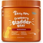 Zesty Paws Cranberry for Dogs - UT Incontinence Support + Immune Health Dog Antioxidant - Urinary Tract UTI & Kidney + Bladder Support - D-Mannose + Organic Marshmallow & Licorice - 90 Chew Treats
