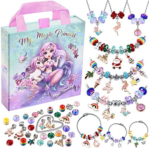51cykXiK2sL.jpg BDBKYWY Charm Bracelet Making Kit, Teen Girl Gifts Jewelry Making Kit, Unicorn/Mermaid Girl Toys Art Supplies Crafts for Girls Age 8-12 - Image 1