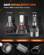 SEALIGHT 9005/HB3 H11/H9/H8 LED Bulbs Combo, Super Bright Cool White, Plug and Play, Pack of 4 - Image 4