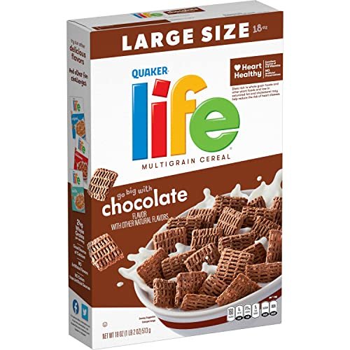 51gWMdXPKqL.jpg Life Chocolate Cereal, 18.0OZ Box - Image 1