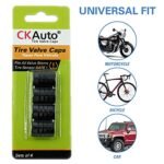 CKAuto Tire Valve Stem Caps, Black, 4 pcs/Pack, Anodized Aluminum Tire Valve Cap Set, Corrosion Resistant, Universal Stem Covers for Cars Trucks Motorcycles SUVs and Bikes - Image 6