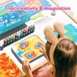 Arts and Crafts for Kids Girls Boys Age 3+,Marbling Paint Kit, Water Art Paint Set, Gifts for Kids, Creative Arts Kits for Kids & Adults, STEM Toys Art Suppliers Non-Toxic 12 Colors - Image 4