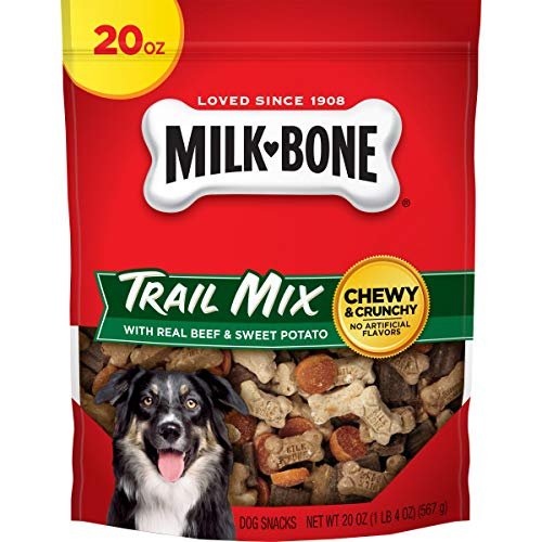 51voU92bnuL.jpg Milk-Bone Trail Mix Chewy & Crunchy Dog Treats, Real Beef & Sweet Potato, 20 Ounce - Image 1