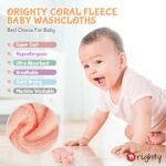 Orighty Baby Washcloths 50-Pack, Microfiber Coral Fleece Baby Face Towels, Soft and Absorbent Wash Cloths for Newborns, Infants and Toddlers, Gentle on Delicate Skin for Face Hands and Body, 7x9 Inch - Image 4