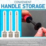 Franklin Sports Ball Pump Kit -7.4" Sports Ball Pump with Needle - Perfect for Basketballs, Soccer Balls and More - Complete Hand Pump Kit with Needles, Flexible Hose, Air Pressure Gauge and Carry Bag - Image 4