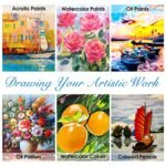 Art Supplies, Vigorfun Deluxe Wooden Art Set Crafts Drawing Painting Kit with 2 Sketch Pads, Oil Pastels, Acrylic, Watercolor Paints, Creative Gifts Box for Adults Artist Kids Teens Girls - Image 6