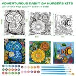 3 Pack Paint by Numbers for Kids Ages 8-12, Pre-Printed Acrylic Oil Painting, Includes (8x10, 8x9, 8x8 inch) Framed Canvas with 30 Acrylic Paint Pots, 5 Brushes for Kids, Art Supplies for Kids 9-12 - Image 3
