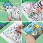 3 Pack Paint by Numbers for Kids Ages 8-12, Pre-Printed Acrylic Oil Painting, Includes (8x10, 8x9, 8x8 inch) Framed Canvas with 30 Acrylic Paint Pots, 5 Brushes for Kids, Art Supplies for Kids 9-12 - Image 4