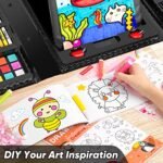 Soucolor Art Supplies, Drawing Set Art Kits with Trifold Easel, 2 Drawing Pad, 1 Coloring Book, Crayons, Pastels, Watercolors, Pencils, Arts and Crafts Gifts Case for Kids Girls Boys Teens Beginners - Image 4